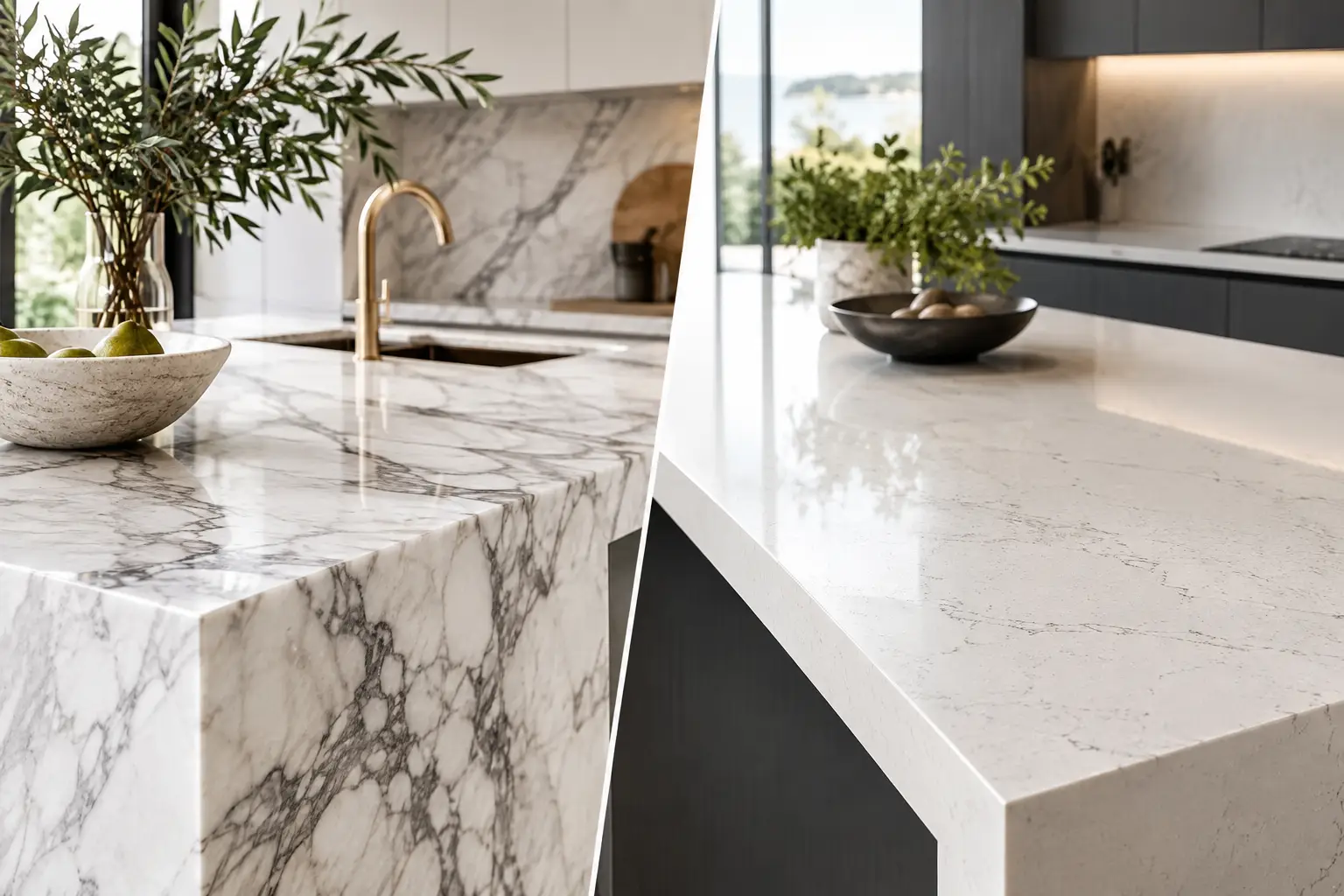 Marble Versus Quartz Benchtops for Your Space
